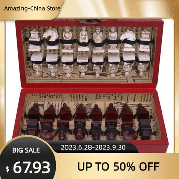 Antik Kínai stílusú sakk ajándékok Hordozható kreatív funkciók Kézműves sakktábla dísztárgy Ajándéktárgy